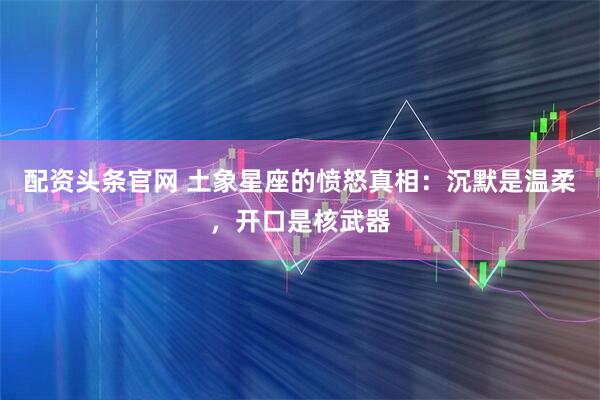 配资头条官网 土象星座的愤怒真相：沉默是温柔，开口是核武器